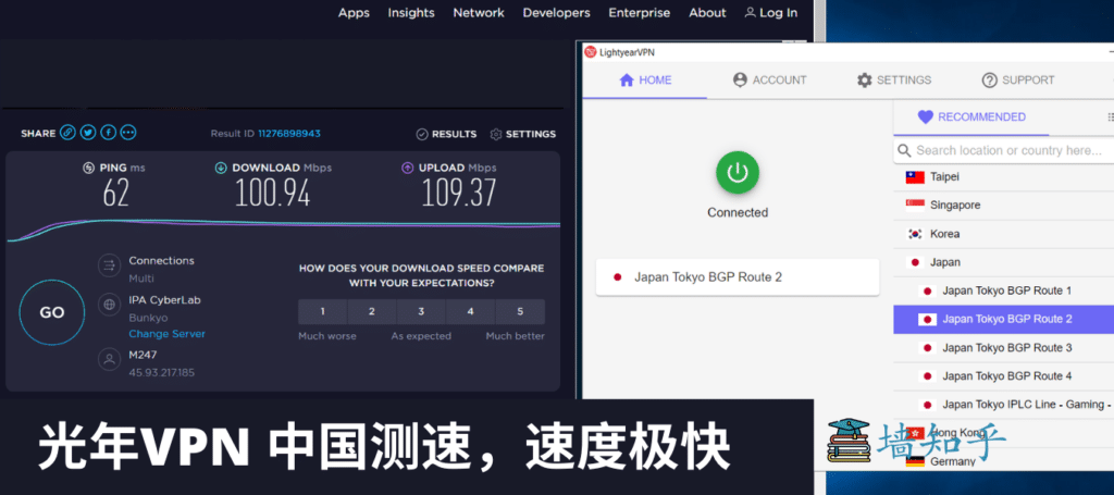 VPN测速2、免费VPN、光年VPN测速